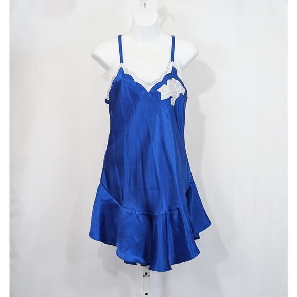 Victoria's Secret Other - Vintage 90s Victoria's Secret Blue Short Nightie Gold Label Misses Size S New